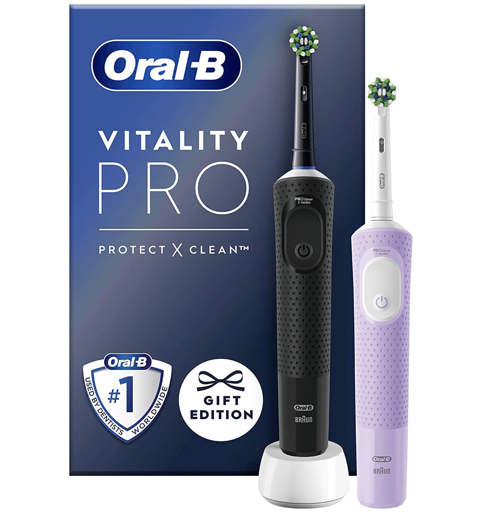 Amazon: elektrische Zahnbürsten im Angebot   z.B. 2x Oral B Vitality Pro für 34,99€ (statt 56€)