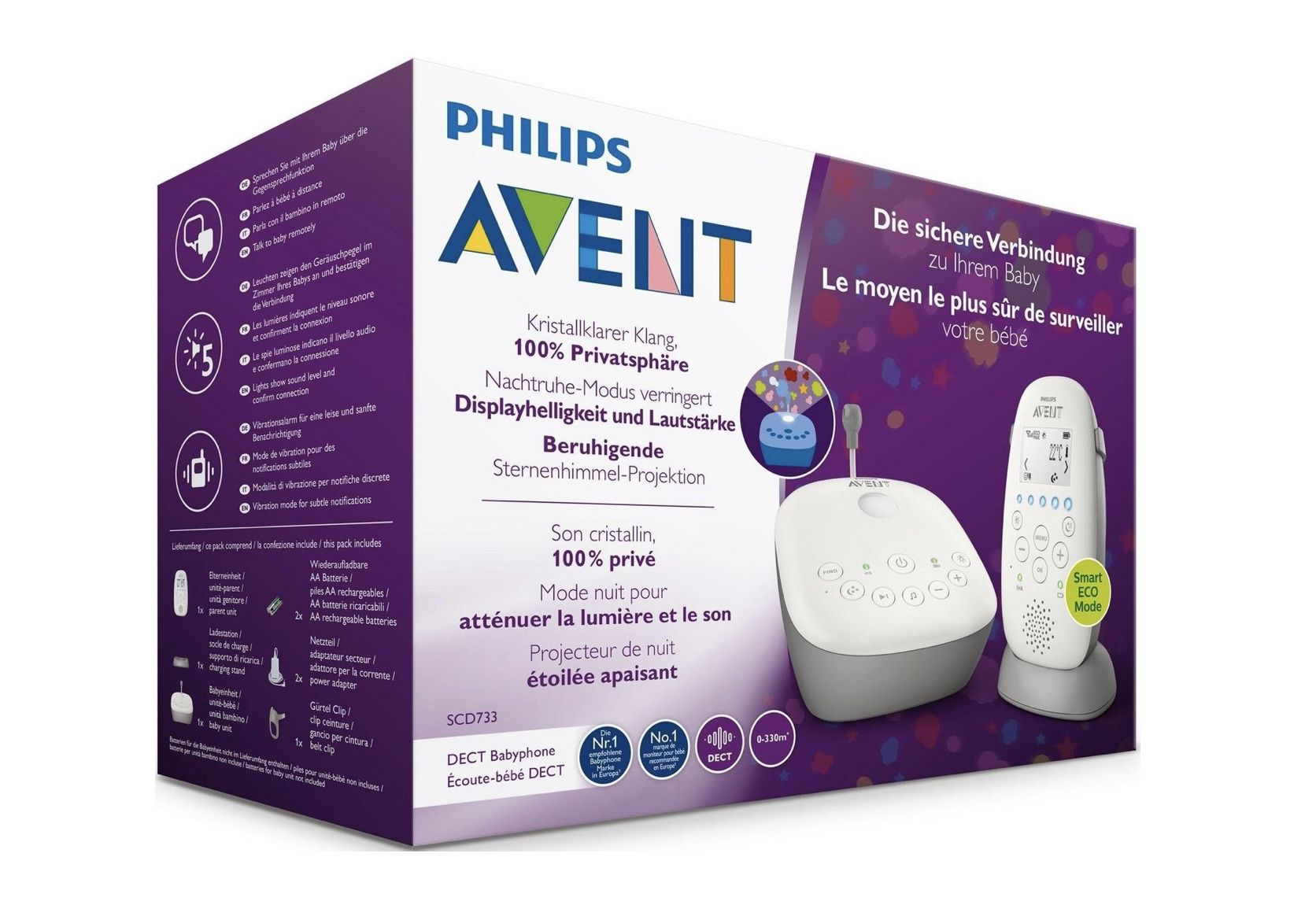 PHILIPS SCD733/26 Avent DECT Babyphone für 94,99€ (statt 108€)