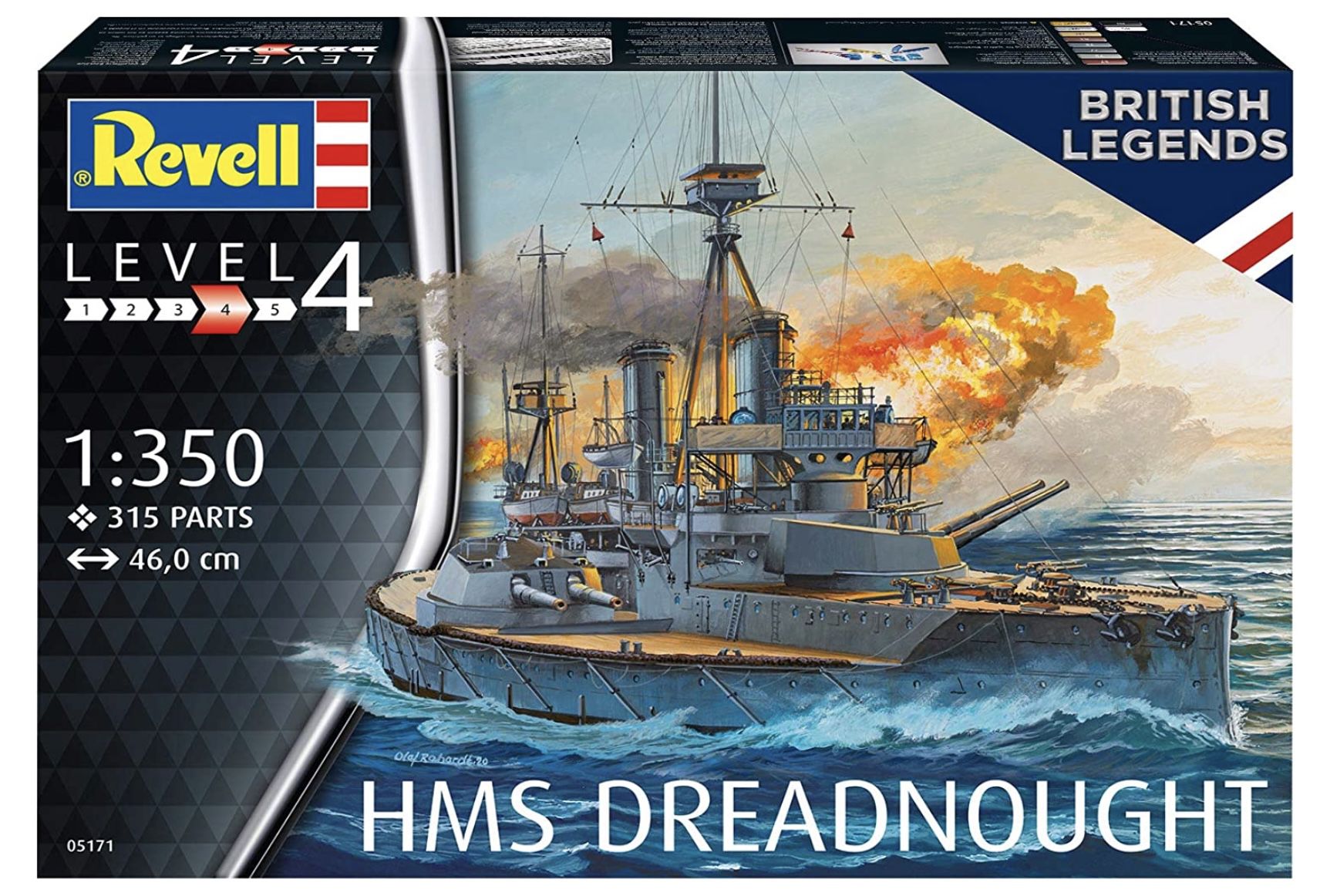 Revell 05171   Plas­tik­mo­dell­bau­satz Boot HMS Dre­ad­nought (1:350) für 32,30€ (statt 39€)