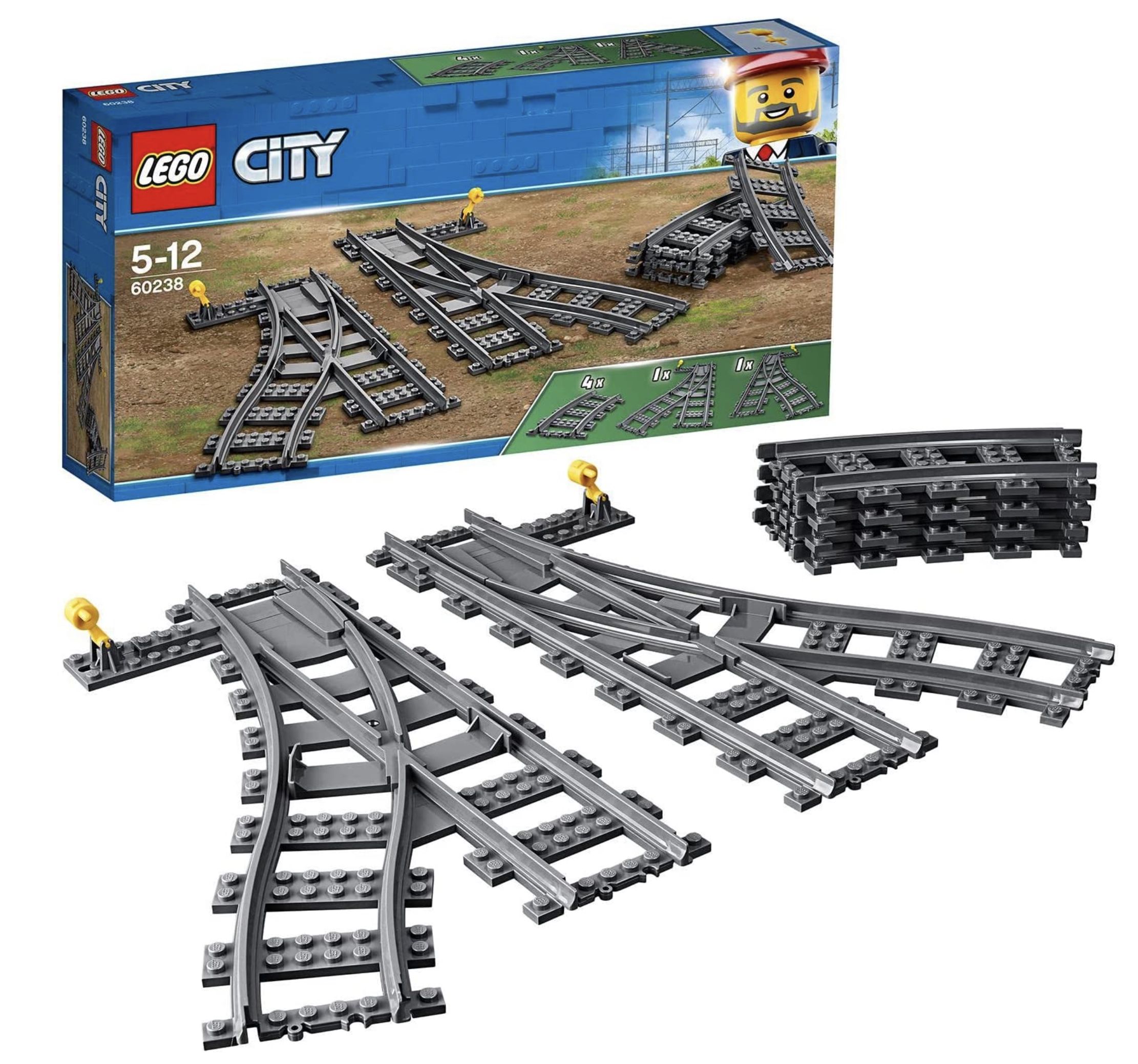 6er Set LEGO 60238 City Weichen für 12,60€ (statt 19€)