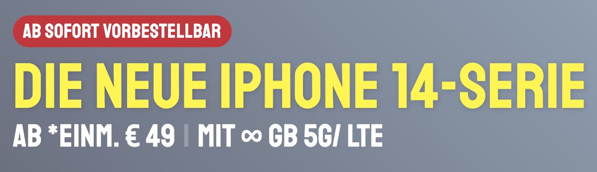 Apple iPhone 14 Deals bei Sparhandy   z.B. iPhone 14 Pro + Vodafone Allnet 75GB 5G/LTE