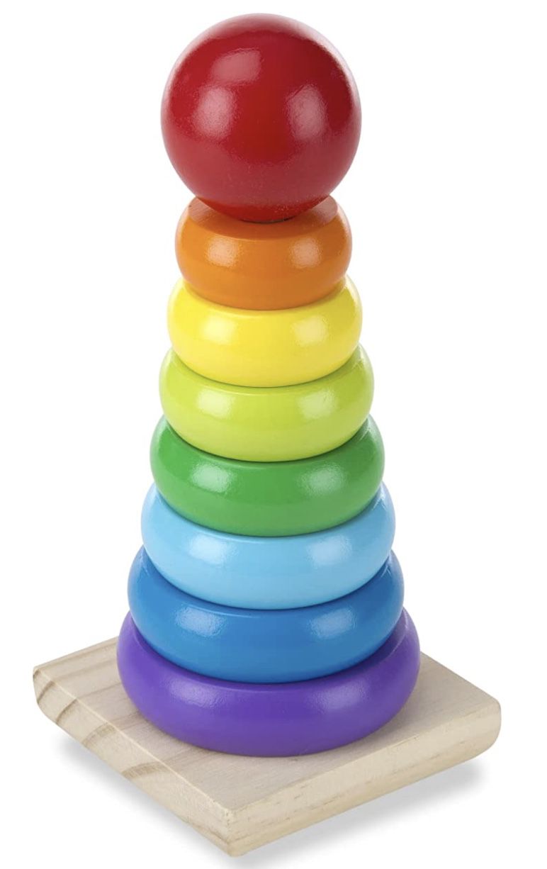 Melissa & Doug Regenbogen Ring Pyramide aus Holz für 4,97€ (statt 8€)