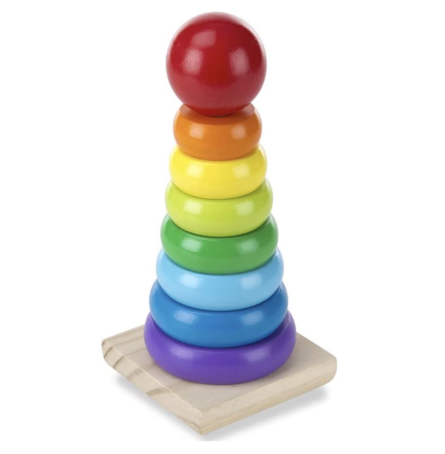 Melissa & Doug Regenbogen Ring-Pyramide aus Holz für 4,97€ (statt 8€)