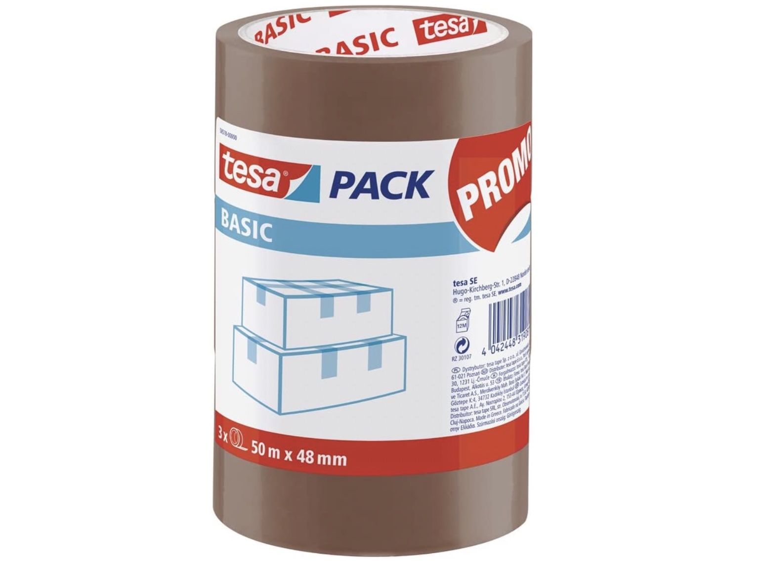 3 x tesa Basic Pack Verpackungsklebeband für 4,44€ (statt 7€)