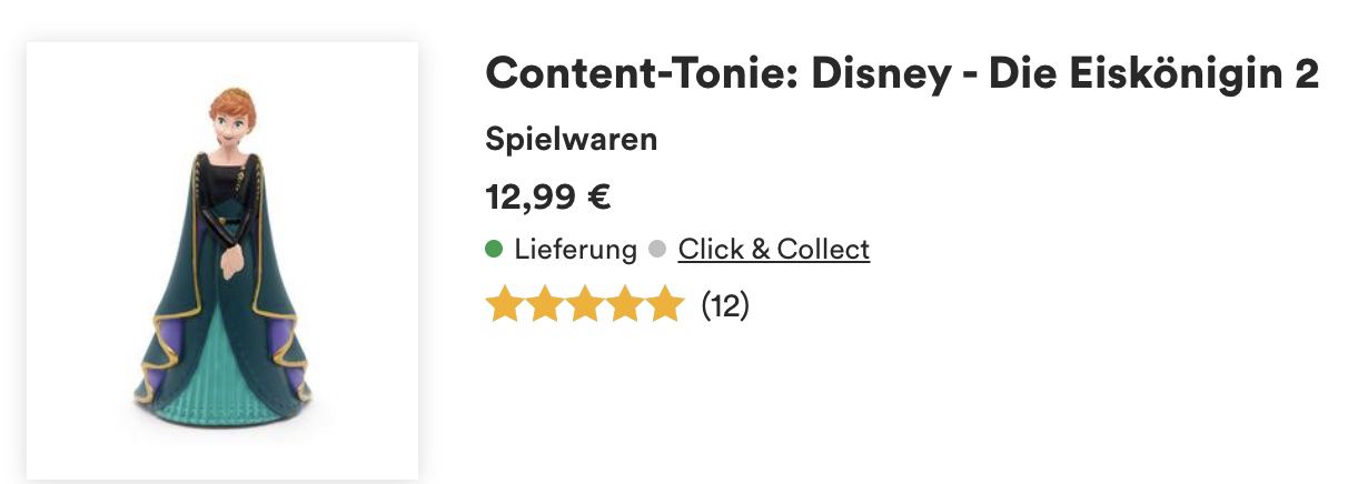 Content Tonies Hörspielfiguren für je 11,69€ (statt 16€)