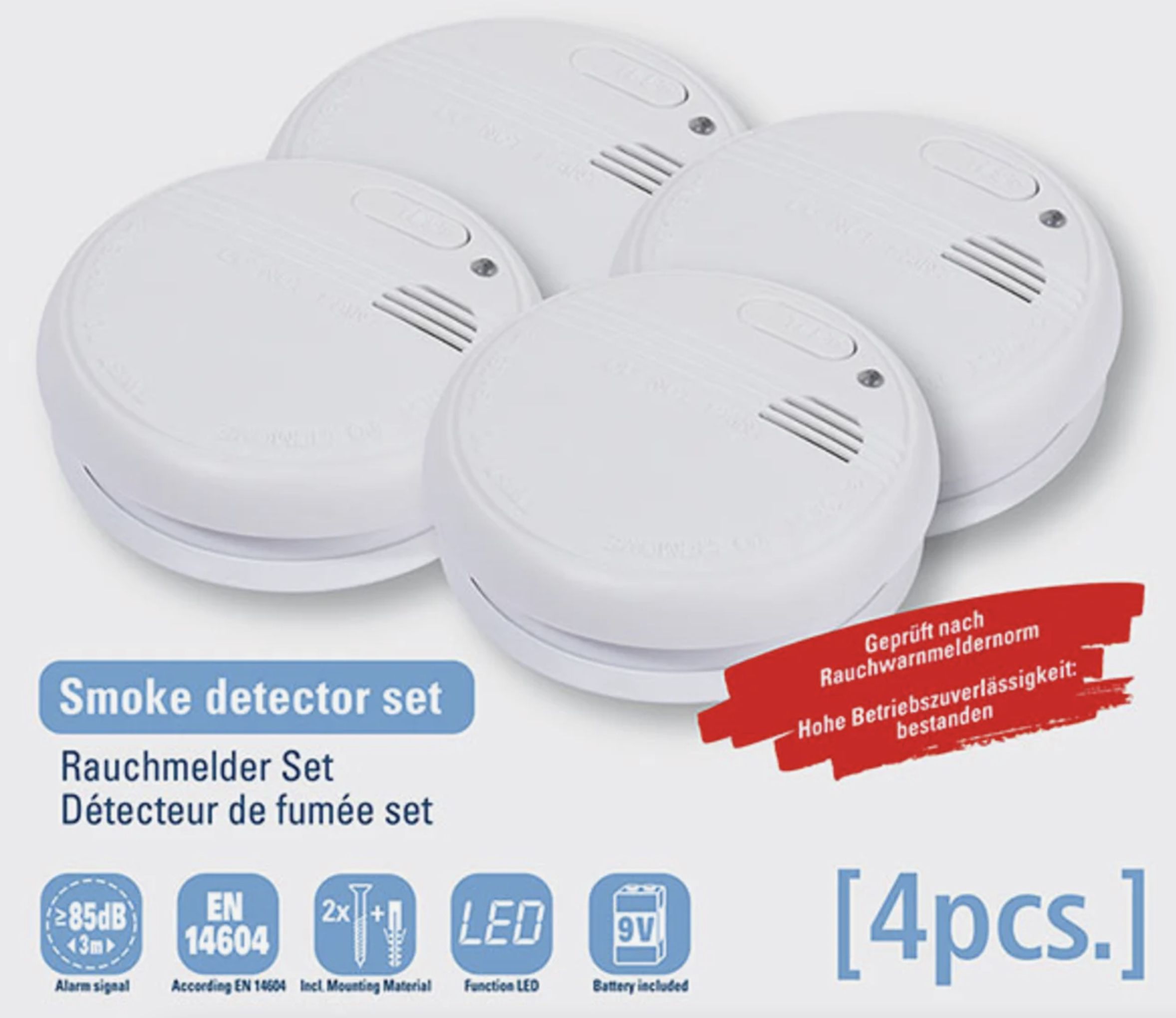 4er Set VIVANCO fotoelektrischer Rauchmelder für 17,99€ (statt 24€)