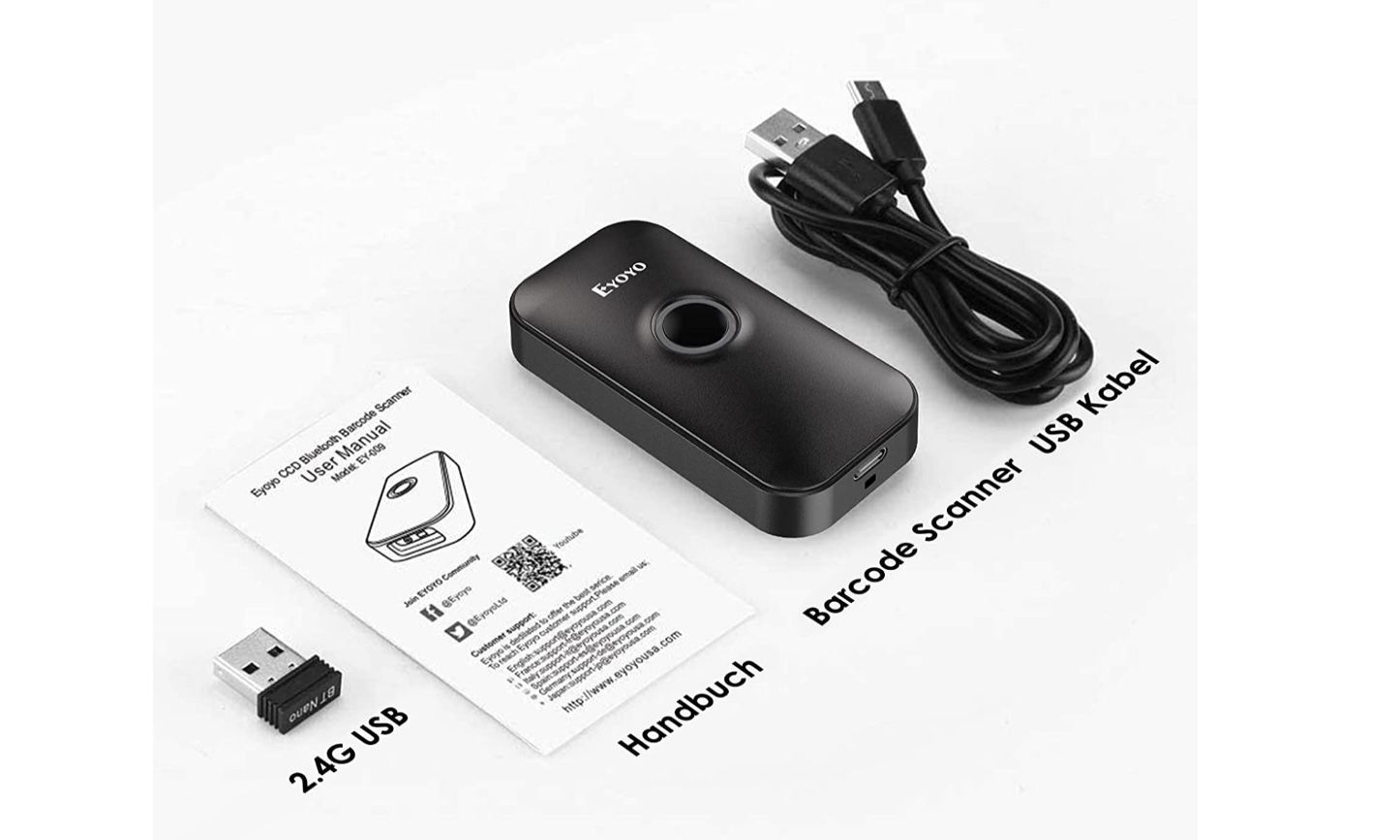 Eyoyo Mini 2D Bluetooth Barcode Scanner für 31,99€ (statt 64€)