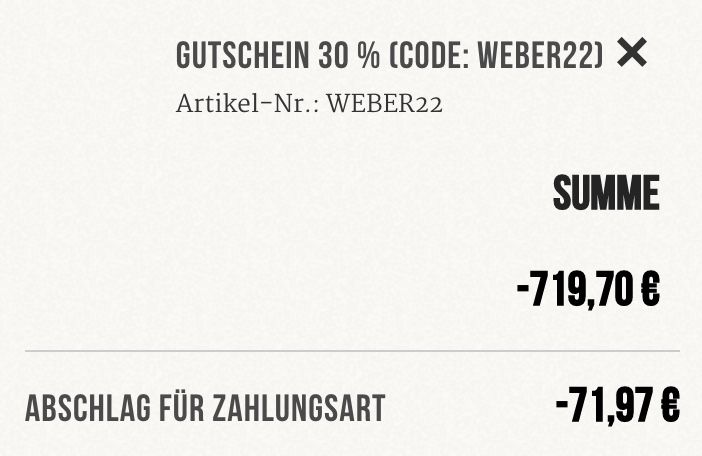 360BBQ: 20% Rabatt auf alles oder 30% auf Weber Grills