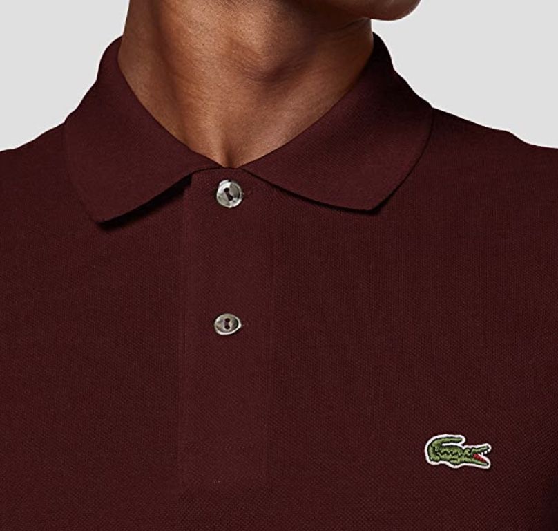 Lacoste Langarmpolo aus meliertem Petit Piqué in Burgunder für 50,99€ (statt 74€)