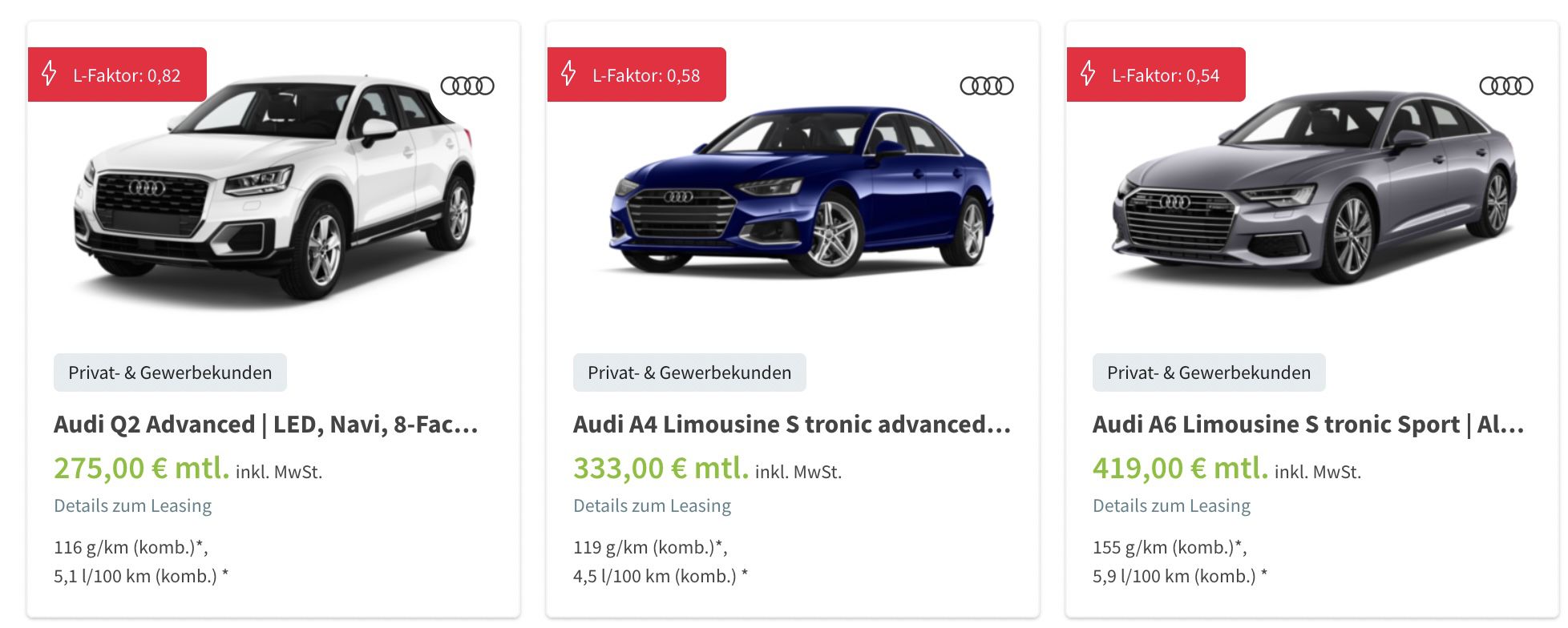 Audi Gebrauchtwagen Wochen mit geprüften Jahreswagen im Leasing