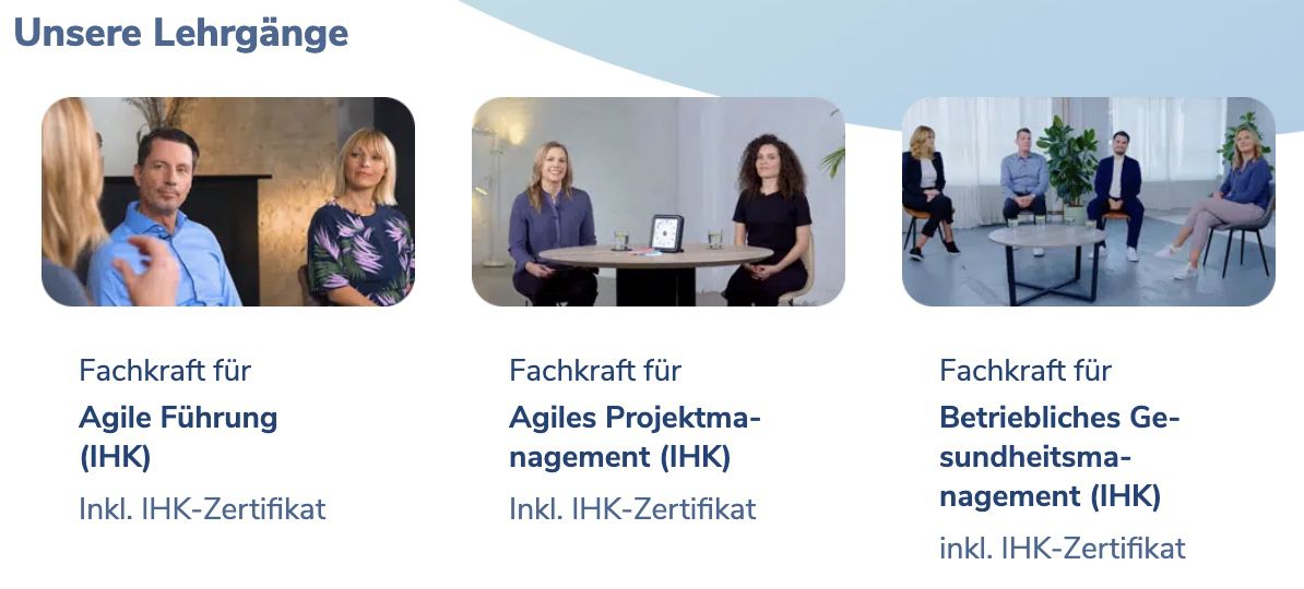 34% Rabatt auf Fortbildungen mit IHK Zertifikat   Agiles Projektmanagement uvm.