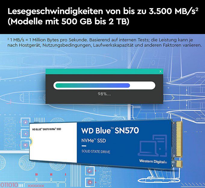 WD SN570 NVMe SSD 1TB für 42€ (statt 49€)