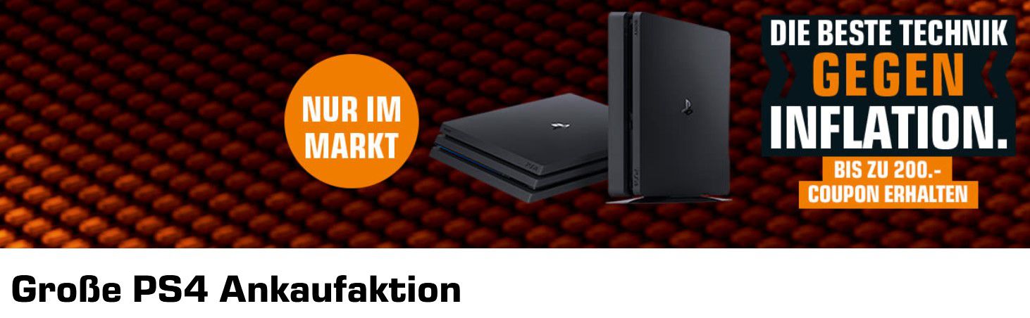 Saturn Inflation Aktion: z.B. Rückkauf von PS4 Konsolen mit bis zu 140€ Coupon