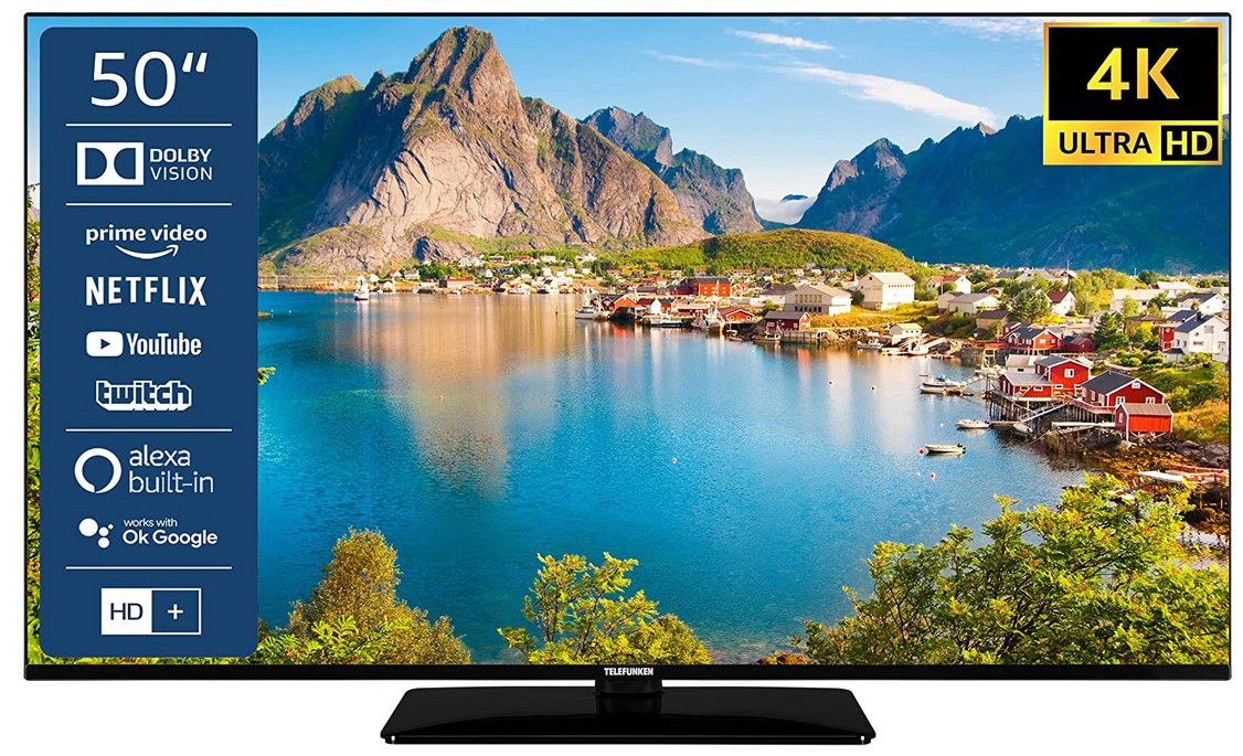 TELEFUNKEN D50U660   50Zoll UHD smart TV Alexa für 299€ (statt 350€)