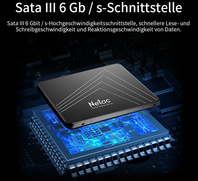 Netac 512GB Interne sata III SSD für 25€ (statt 33€)