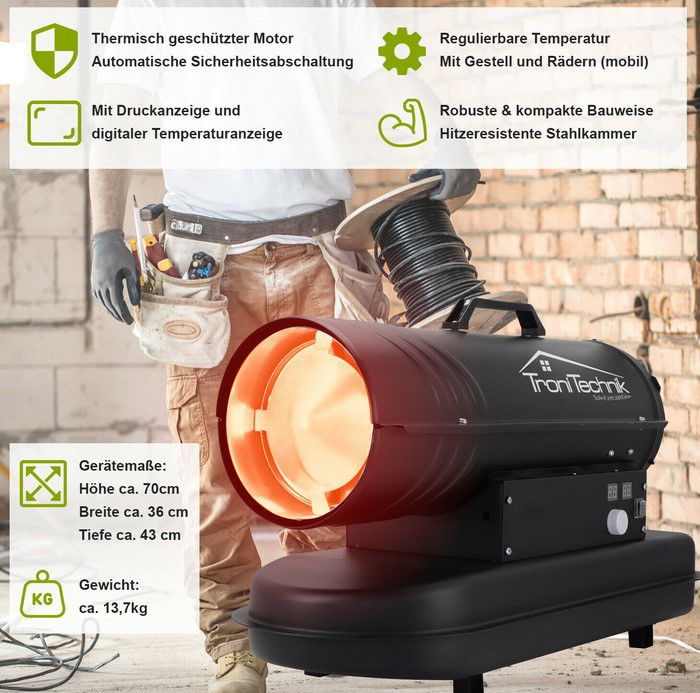 TroniTechnik TT HK 241 Diesel Heizkanone für 189,99€ (statt 210€)