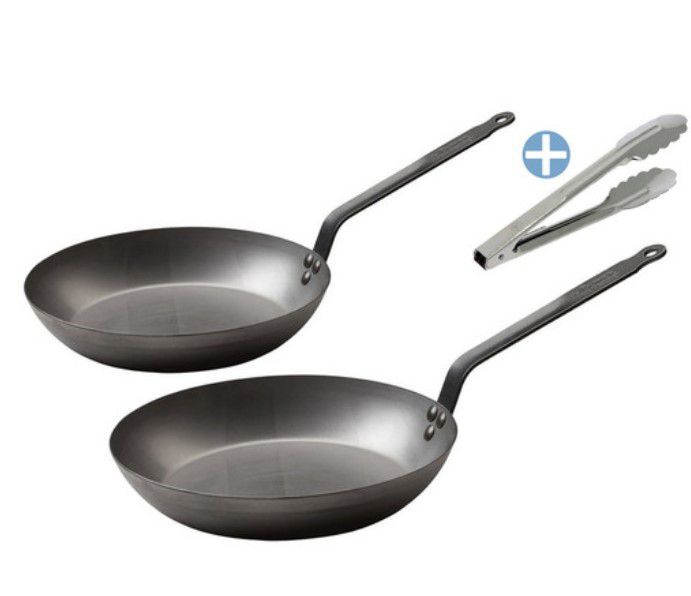 De Buyer Pfannenset (24 & 28 cm) mit Küchenzange für 45,90€ (statt 81€)