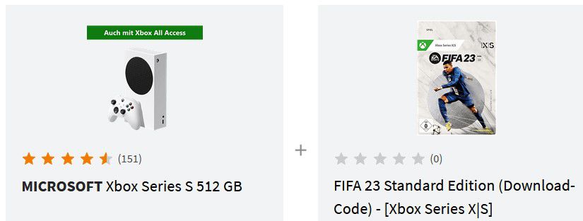 Saturn Technik Booster: z.B. Xbox Series S Konsole mit 512GB SSD inkl. FIFA 23 für 259€ (statt 313€)