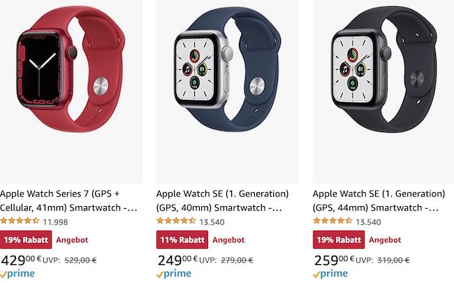 Amazon: Apple Watch Angebote   z.B. Apple Watch SE 2020 für 239€ (statt 275€)