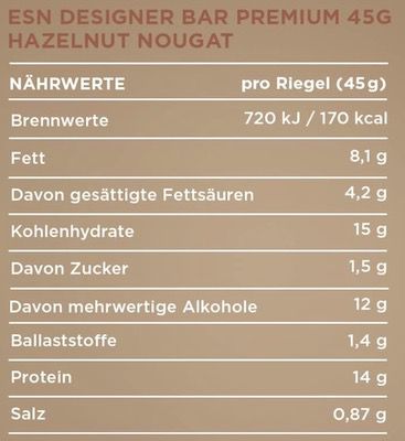 🍫 12er Pack ESN Designer Bar in Haselnuss für 19,92€ (statt 25€)