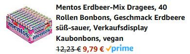 40er Pack Mentos Erdbeer Mix Dragees Kaubonbons für 9,79€ (statt 20€)