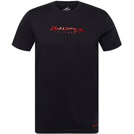Hollister T Shirt mit Brustprint in Schwarz für 17,34€ (statt 29€)
