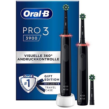 Oral-B Pro 3 3900 Elektrische Zahnbürste, Doppelpack für 64,99€ (statt 88€)