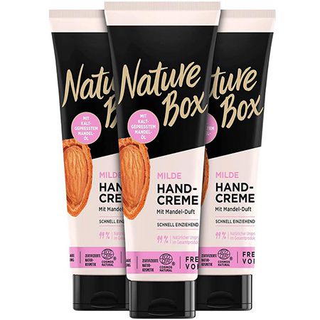 3er Pack Nature Box Milde Handcreme mit Mandel Duft, 75g ab 5,35€ (statt 8€)   Prime Sparabo