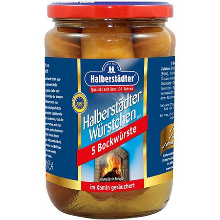 4x Halberstädter Bockwurst im Naturdarm, 400g ab 14,36€ (statt 18€)   Prime Sparabo