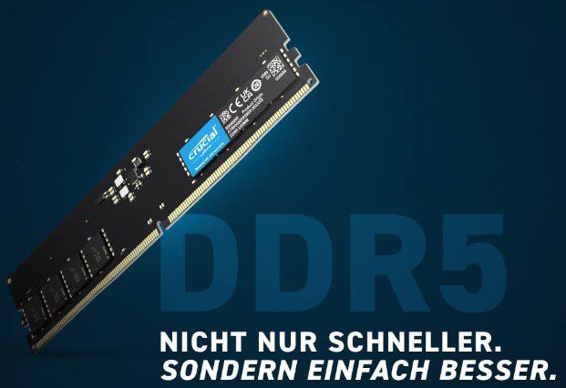 Crucial RAM CT32G48C40U5 32GB DDR5 4800MHz RAM für 149,99€ (statt 169€)