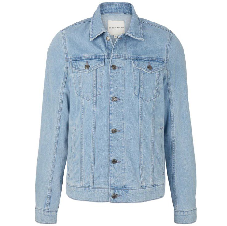 Tom Tailor Jeansjacke aus 100% Baumwolle in Hellblau für 17,59€ (statt 34€) M bis XL