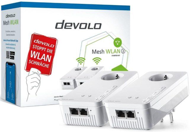 devolo Powerline Mesh WLAN 2 Starter Kit (8755) für 99€ (statt 155€)