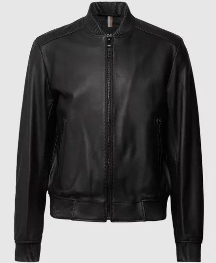 Hugo Boss Malban Lederjacke in Schwarz für 322,15€ (statt 406€) L und XL