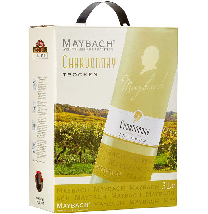 3 Liter Maybach Chardonnay 8,24€ (statt Trocken Bag-in-box ab 14€)