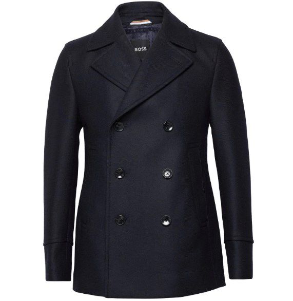 BOSS Herren Mantel H HYDE PEACOAT 224 in Marine für 322,15€ (statt 399€)