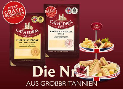 Cathedral City Cheddar Scheiben kostenlos ausprobieren