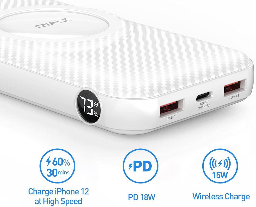 iWalk Powerbank mit 20.000mAh & Qi Funktion mit 18W USB C u.a. für 21,99€ (statt 44€)