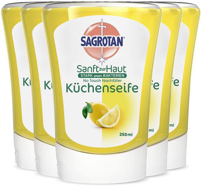 5er Pack Sagrotan No Touch Nachfüller Küchenseife Citrus ab 13,79€ (statt 17€)