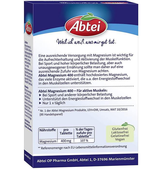 30er Pack Abtei Magnesium 400 Magnesiumtabletten ab 2,35€ (statt 3€)