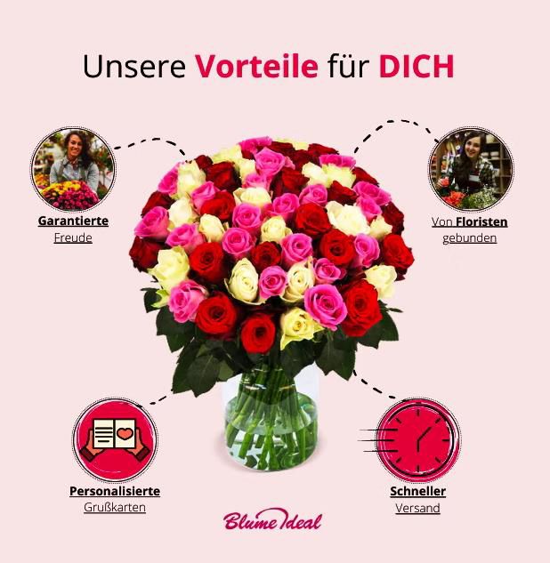 Blumenstrauß Alice mit 40 Rosen, 40cm für 25,98€ (statt 45€)