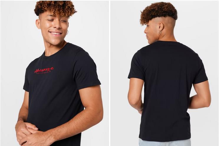 Hollister T Shirt mit Brustprint in Schwarz für 17,34€ (statt 29€)