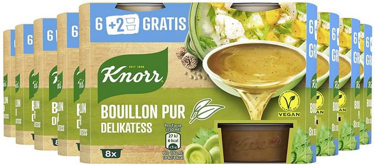 8x Knorr Bouillon Pur Delikatess 8 x 8 x 28 g ab 6€ (statt 8€)   Prime Sparabo