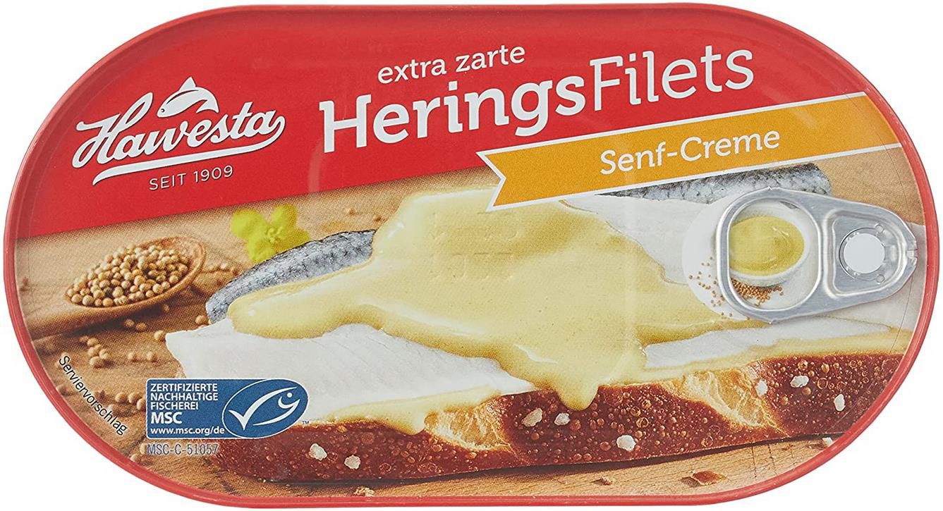 10x Hawesta Heringsfilet in Senf Creme, 200 g Dosen ab 10,64€ (statt 17€)   Prime Sparabo