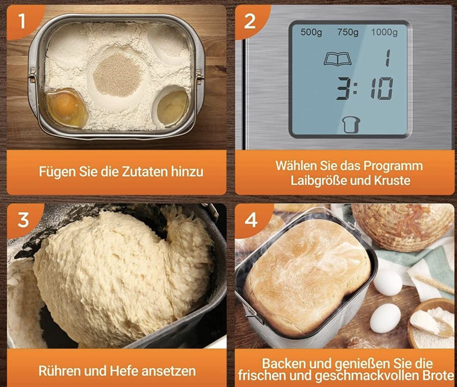 CalmDo CD BM1KG Brotbackautomat mit 600W & 15 Programmen für 56€ (statt 83€)