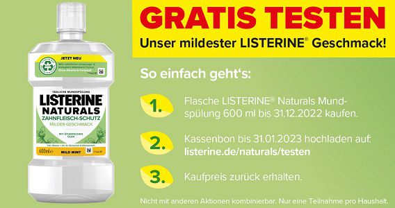 Listerine Naturals Mundspülung gratis ausprobieren