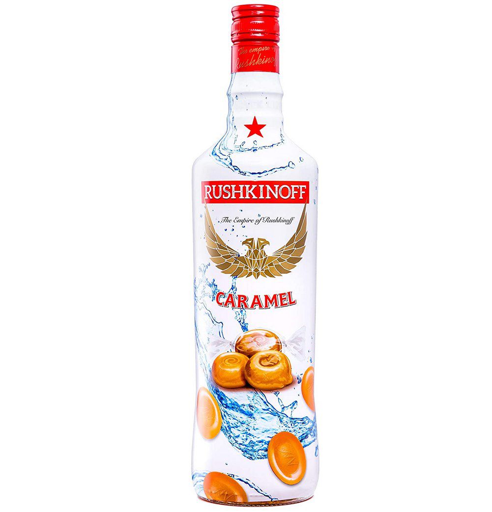 Rushkinoff Vodka &#038; Caramel &#8211; Vodka-Karamellikör (1L) für 8,99€ (statt 13€) &#8211; Prime