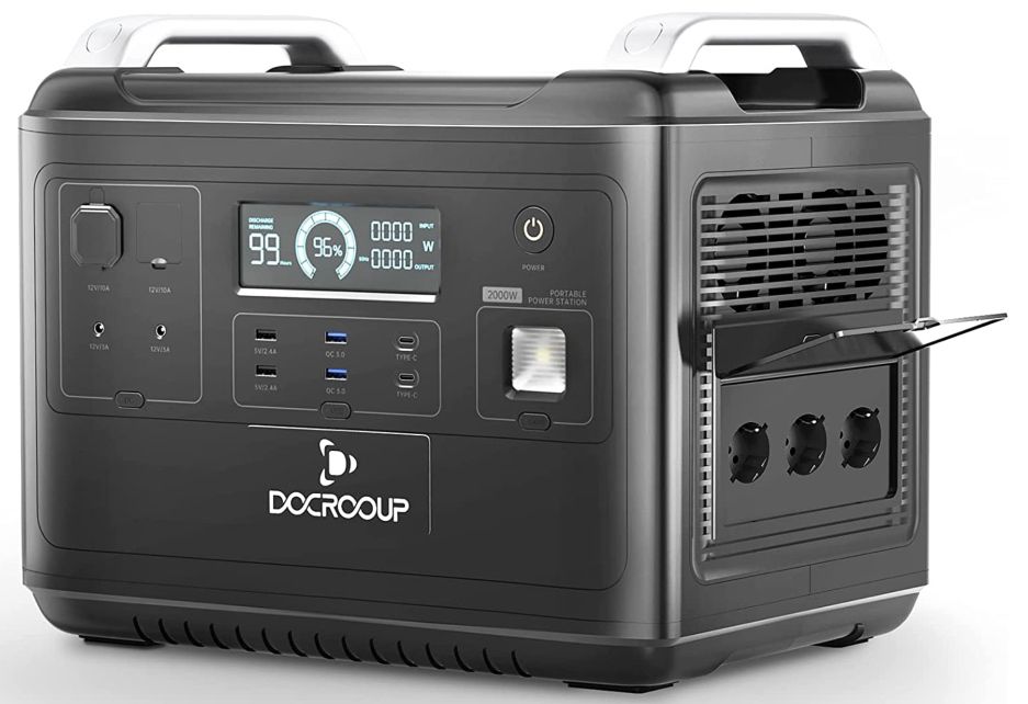 DOCROOUP N029 2.000W Powerstation mit LiFePO4 & 2.000Wh für 1.259,45€ (statt 1.700€)