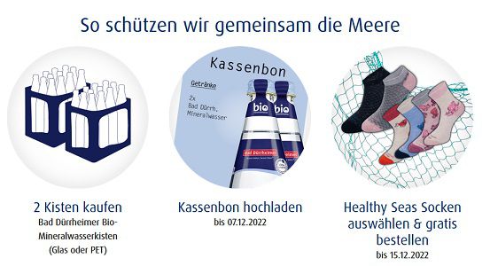 Mit dem Kauf ab 1 Kiste Bad Dürrheimer Bio Mineralwasser   ein Paar Socken gratis