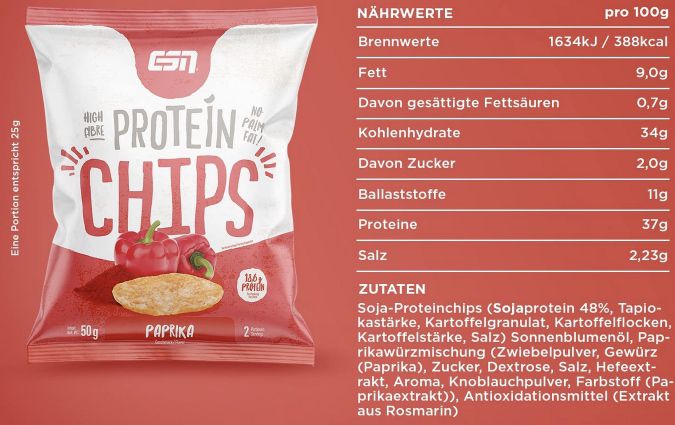 6x ESN Protein Chips Paprika, Hot BBQ, Sweet Thai Chili oder Sour Cream für je 11,79€ (statt 14€)