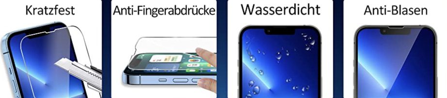 3x Panzerglas für iPhone 13 / 13 Pro & 14 für 2,39€   Prime